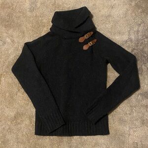 Ralph Lauren Charcoal Shawl/Cowl Neck Cashmere and Wool Sweater, XS/S